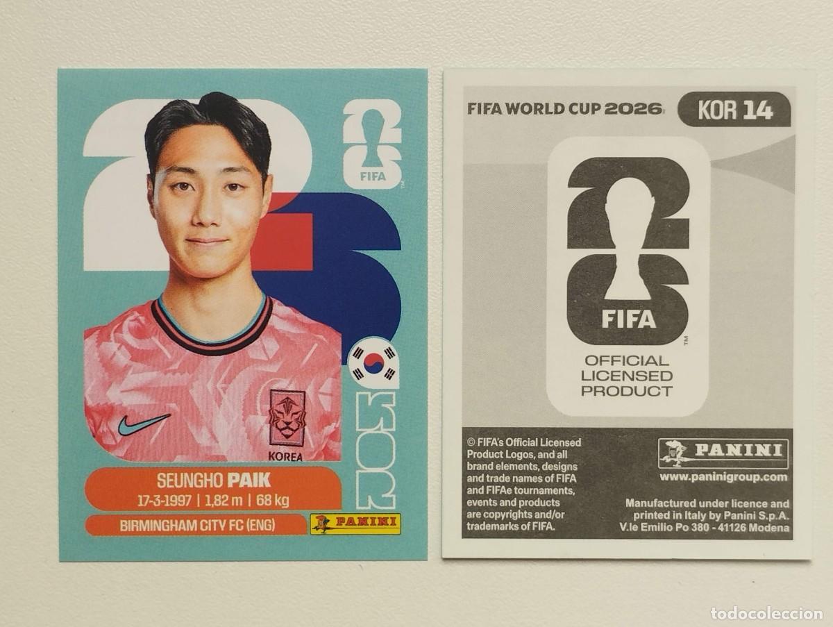 Cromos de F&uacute;tbol: CROMO STICKER WORLD CUP 2026 MUNDIAL 26 PANINI COREA DEL SUR KOR14 KOR 14 PAIK