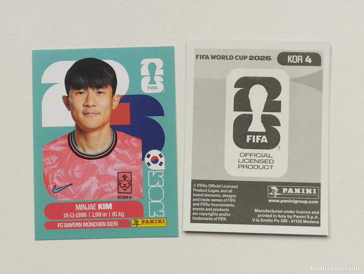 Cromos de F&uacute;tbol: CROMO STICKER WORLD CUP 2026 MUNDIAL 26 PANINI COREA DEL SUR KOR4 KOR 4 MINJAE KIM