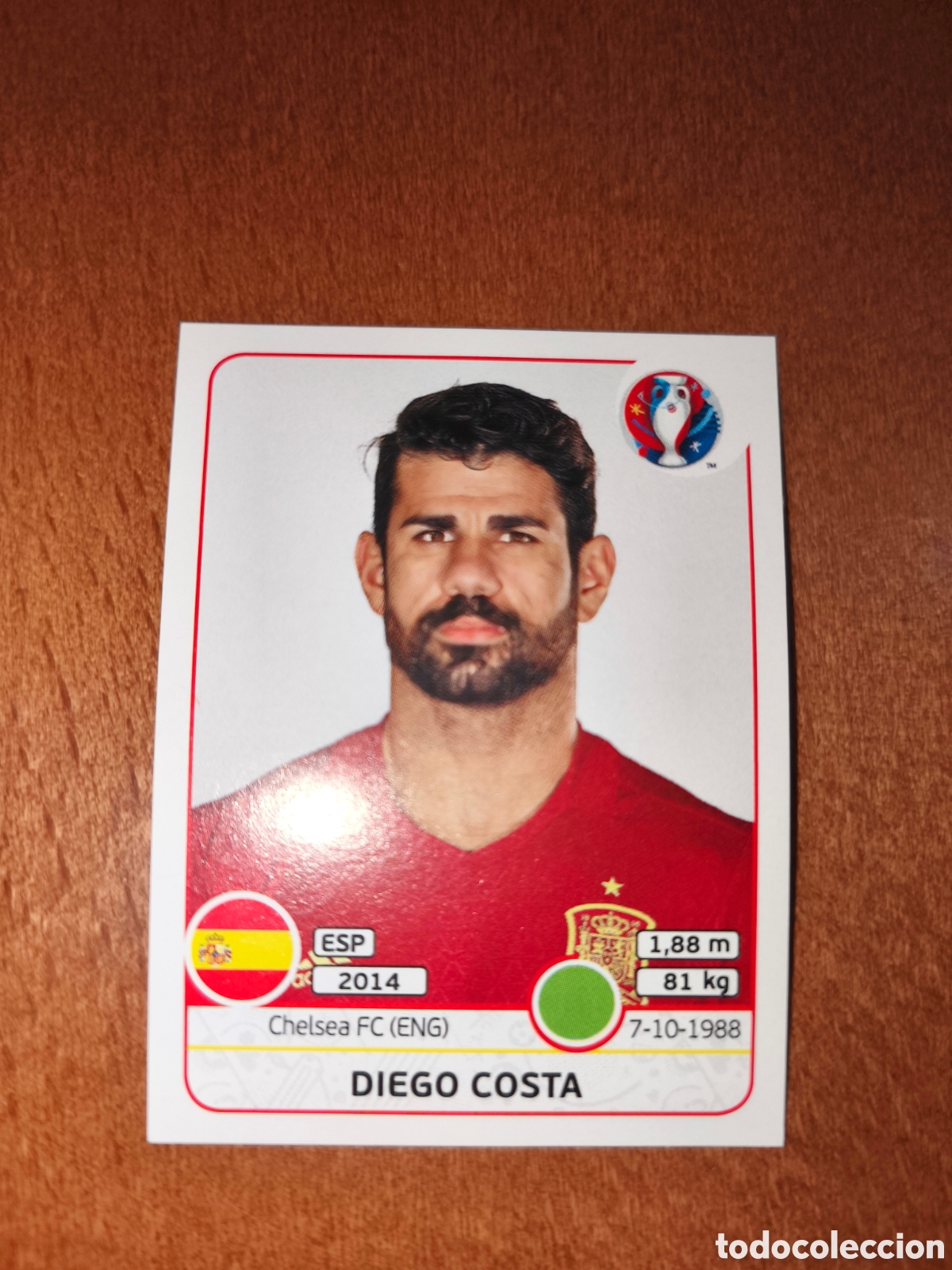 Cromos de F&uacute;tbol: Diego Costa n&deg;371 UEFA Euro 2016 Espa&ntilde;a