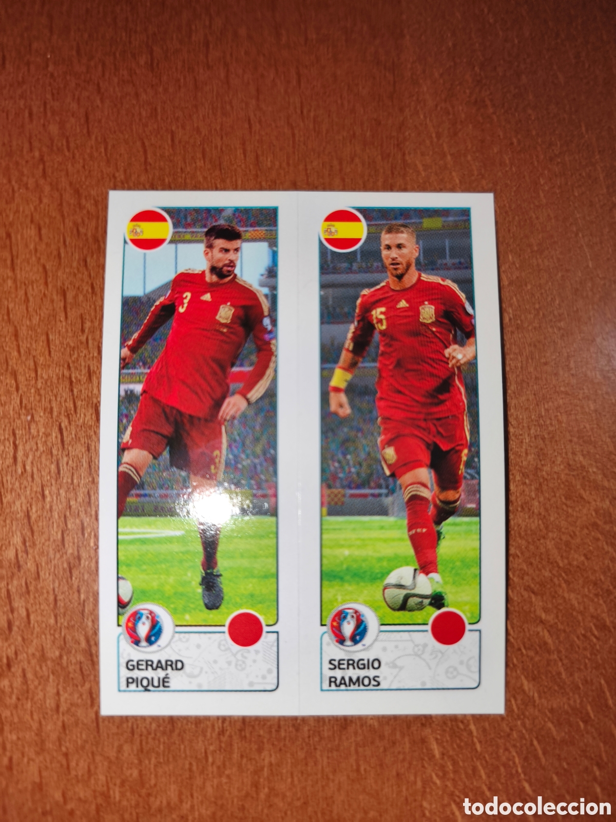 Cromos de F&uacute;tbol: Gerard Piqu&eacute;/Sergio Ramos n&deg;375 UEFA Euro 2016 Espa&ntilde;a