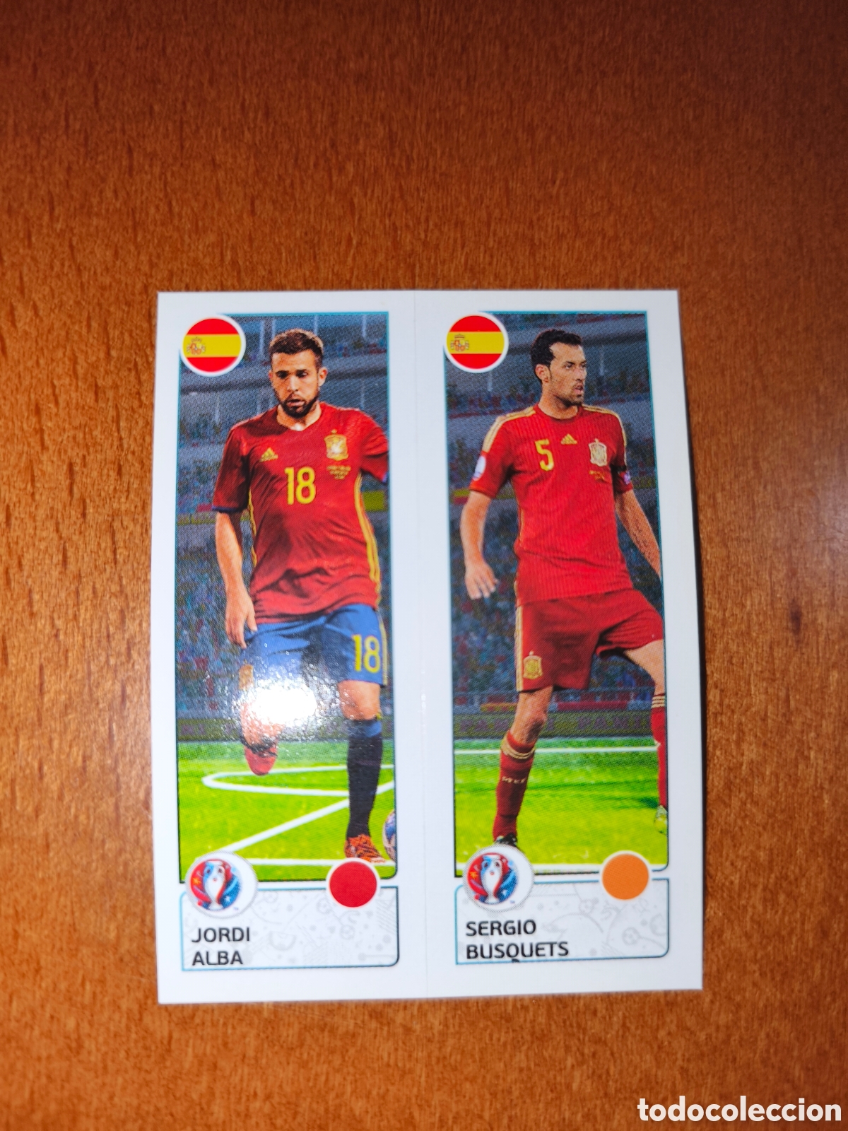 Figurine di Calcio: Jordi Alba/Sergio Busquets n&deg;376 UEFA Euro 2016 Espa&ntilde;a