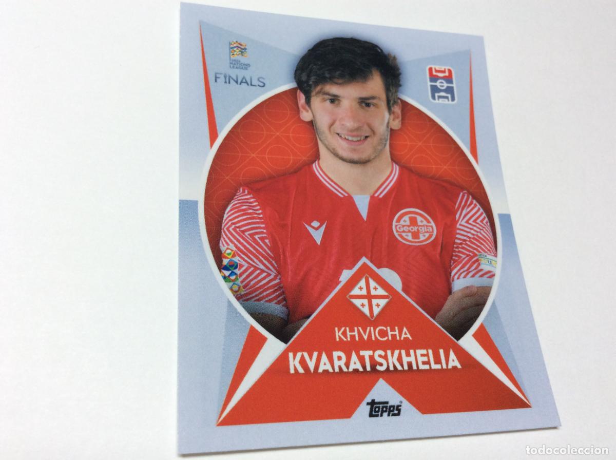 Cromos de F&uacute;tbol: 67 Khvicha Kvaratskhelia Cromo Sticker The Road to UEFA Nations League Finals 2022 2023 22 23 Topps
