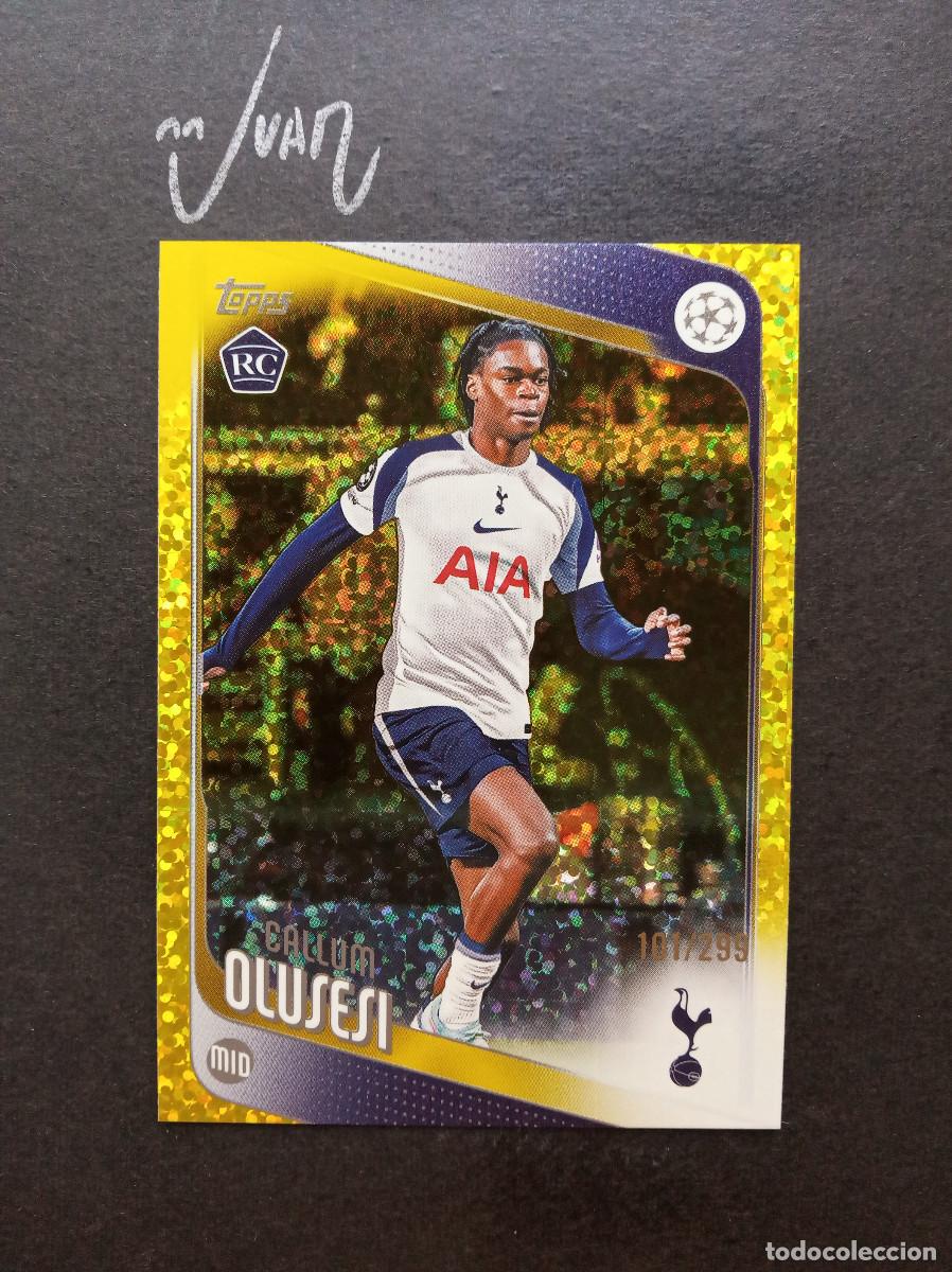 Cromos de Futebol: NUMERADA A #/299 YELLOW HOLO ROOKIE OLUSESI TOTTENHAM HOTSPUR ⚽ TOPPS &reg; UCL FLAGSHIP 2025 2026 25 26