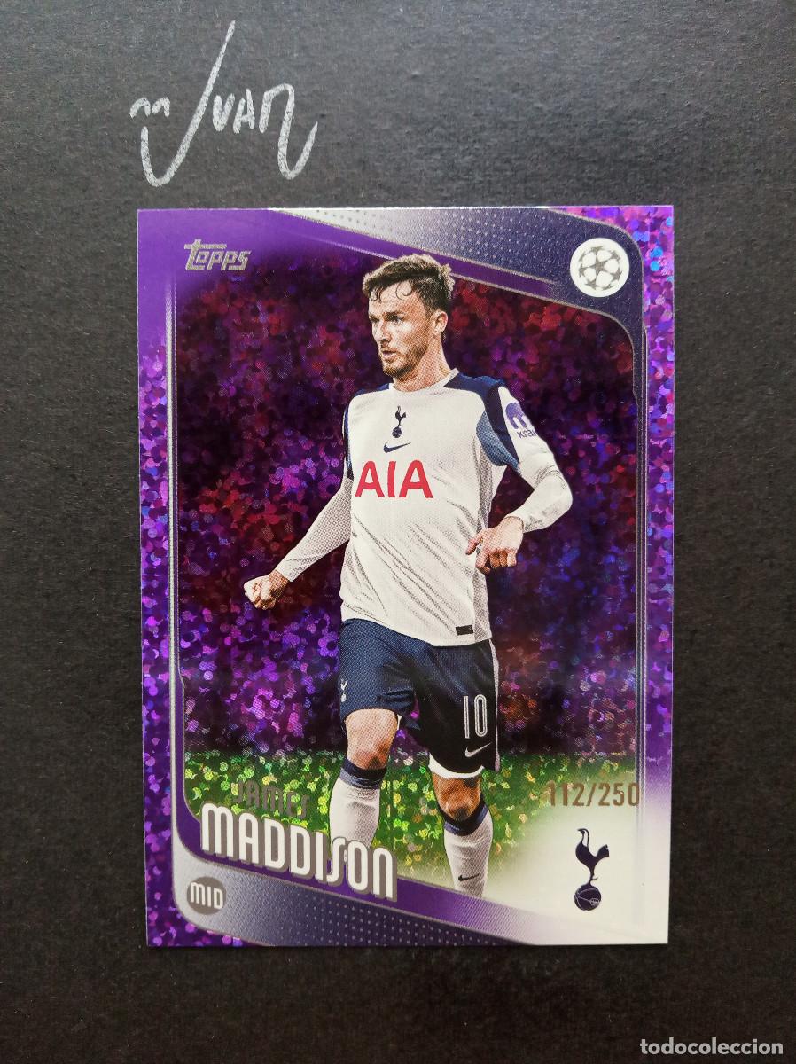 Cromos de Futebol: NUMERADA A #/250 PURPLE HOLO JAMES MADDISON TOTTENHAM HOTSPUR ⚽ TOPPS &reg; UCL FLAGSHIP 2025 2026 25 26