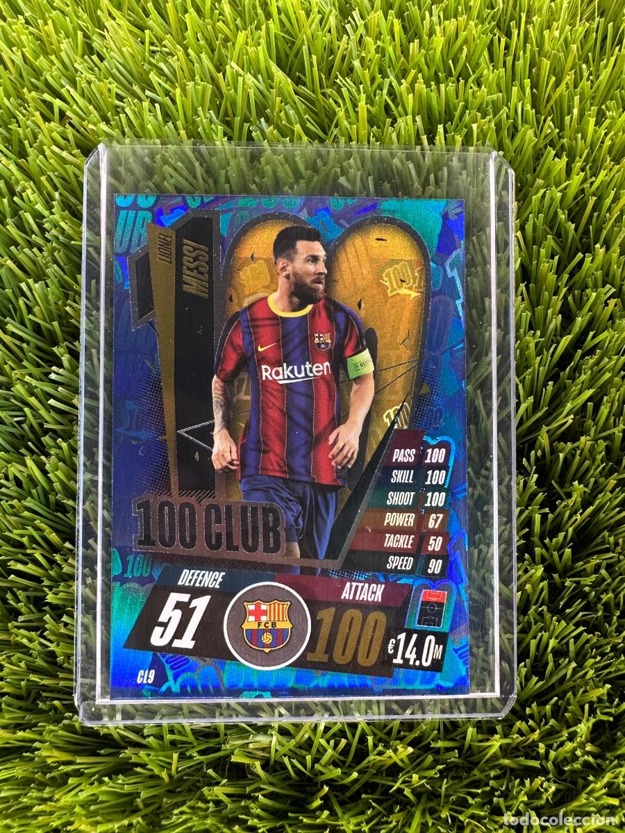 Figurine di Calcio: N&ordm; CL9 Lionel Messi 100 Club FC Barcelona Match Attax 20 21