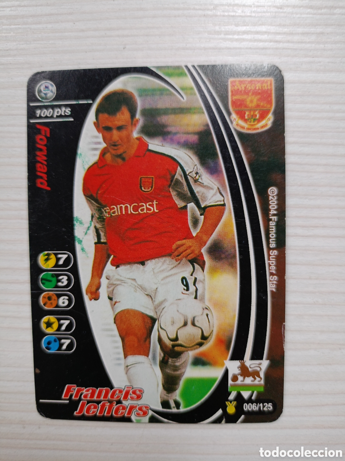 Cartes &agrave; collectionner de Football: FAMOUS SUPER STAR-SUPERSTAR FRANCIS JEFFERS (ARSENAL) LIGA INGLESA-PREMIER LEAGUE