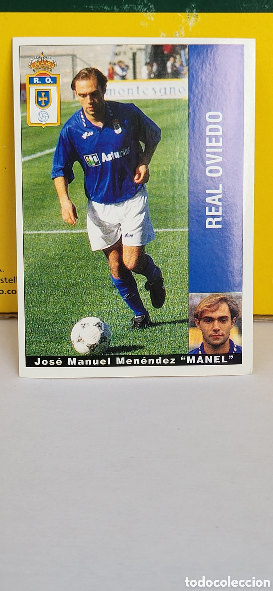 Fu&szlig;ball-Sticker: JOSE MANUEL MENENDEZ MANEL REAL OVIEDO RAYO VALLECANO LIGA 95 96 DE FUTBOL PROFESIONAL PANINI