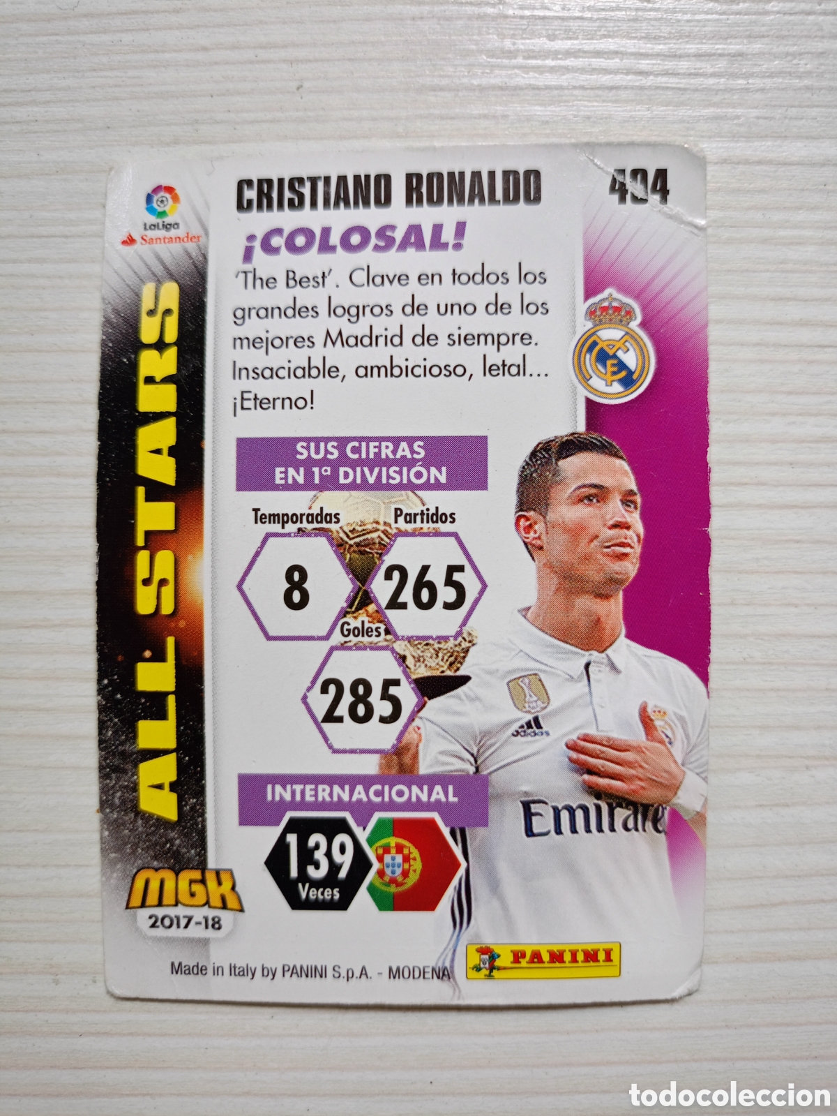 Cromos de F&uacute;tbol: Cristiano Ronaldo 404 real madrid ALL stars megacracks 2017 2018
