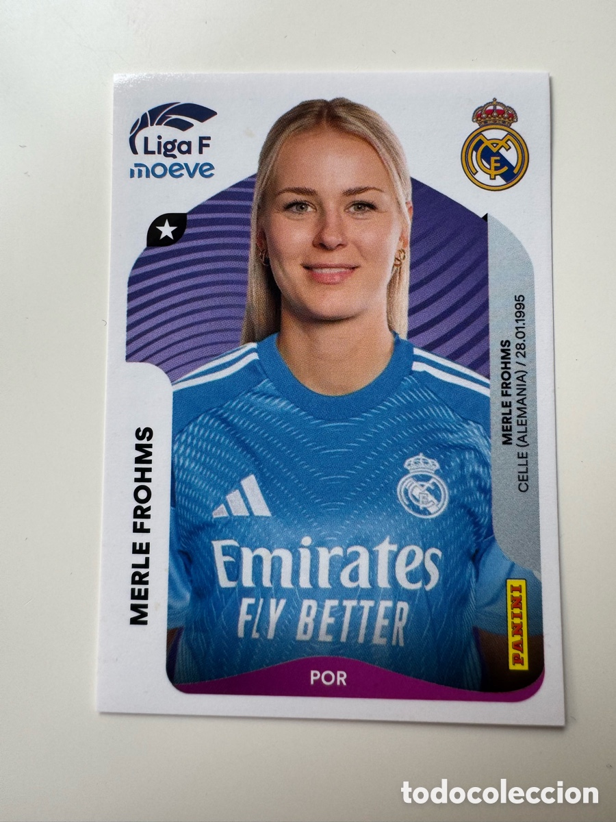 Cromos de F&uacute;tbol: PANINI LIGA F FEMENINA 2025-2026 25-26 &ndash; Merle Frohms Real Madrid CF N&ordm; 264