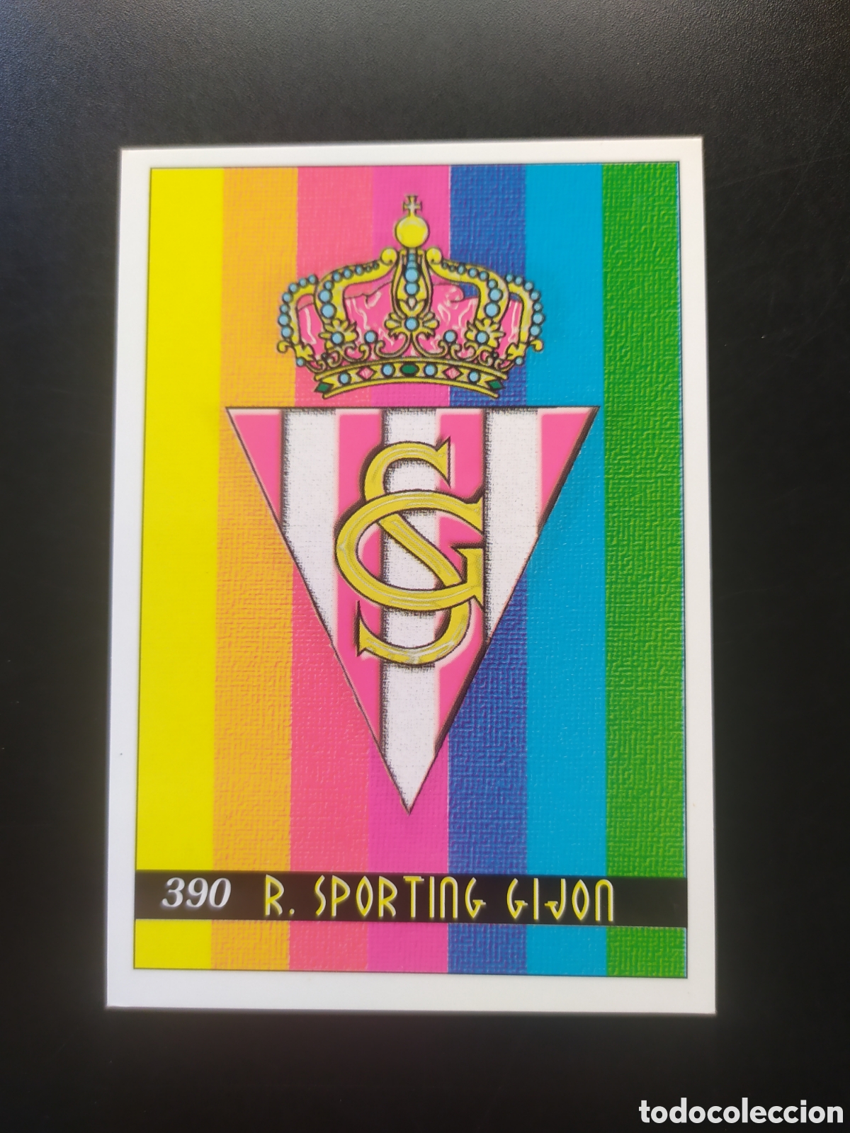 Cromos de F&uacute;tbol: Mundicromo fichas Liga 1999 2000 99 00 escudo n&deg; 390 Sporting Gij&oacute;n