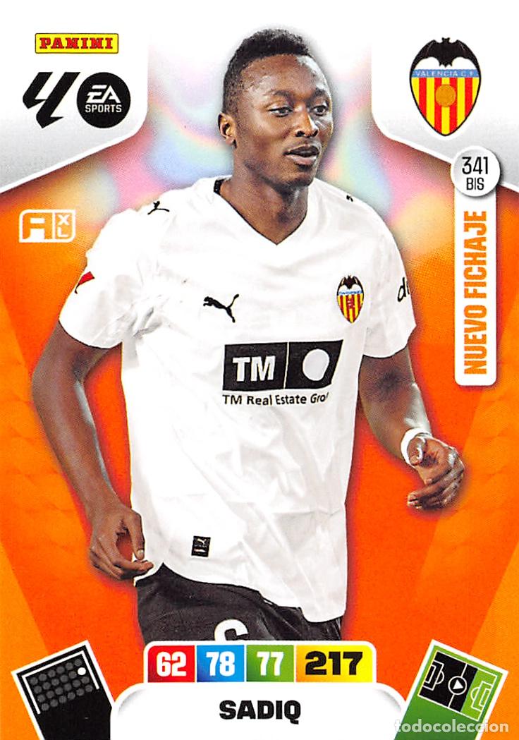 Cromos de F&uacute;tbol: PANINI ADRENALYN 25/26 2025/2026 #341 BIS SADIQ (VALENCIA C.F.)
