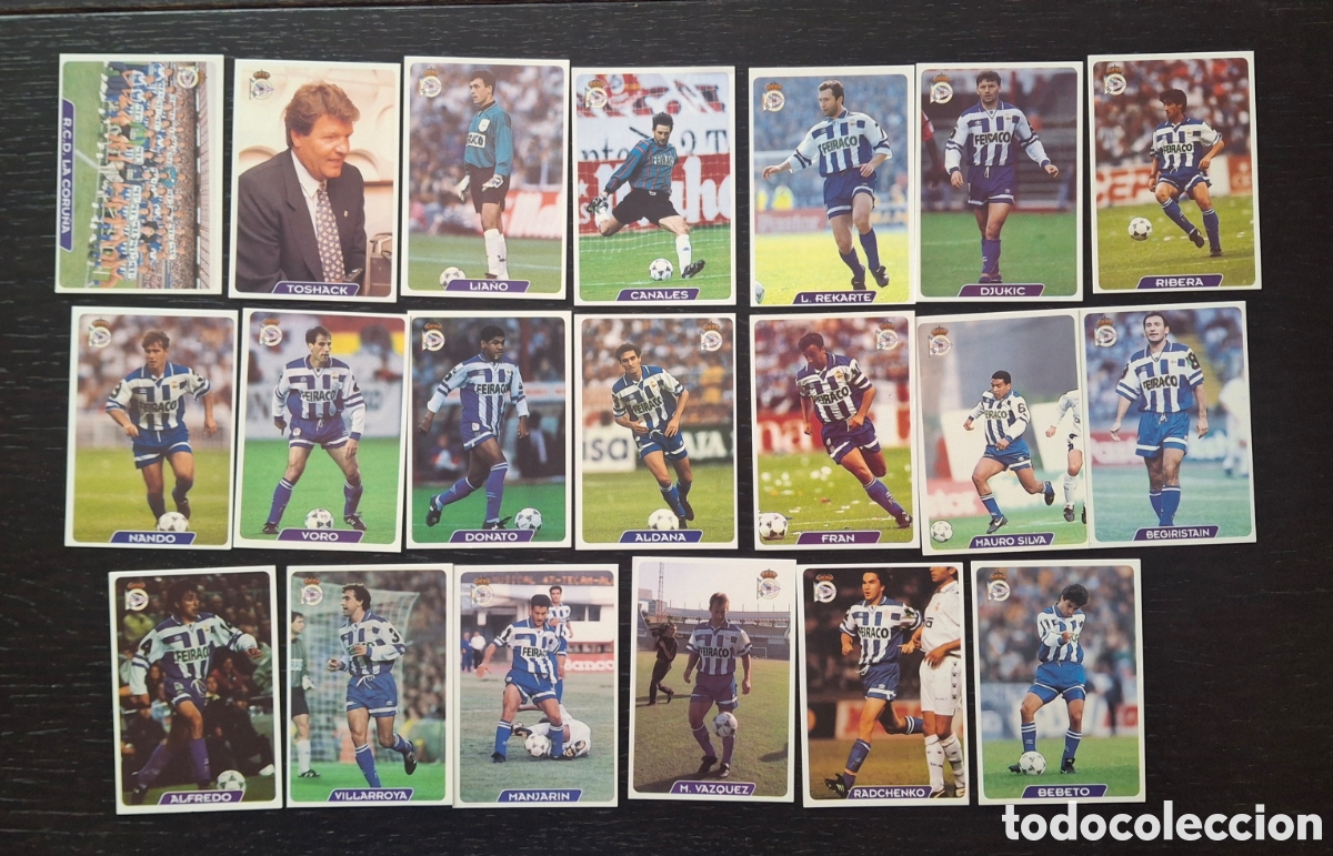 Fu&szlig;ball-Sticker: LIGA FUTBOL 95 96 - MUNDICROMO MC - 20 FICHAS REAL CLUB DEPORTIVO LA CORU&Ntilde;A - BEBETO ALDANA FRAN