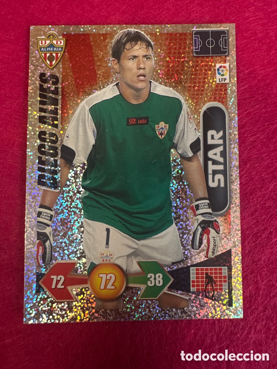 Fu&szlig;ball-Sticker: DIEGO ALVES (ALMER&Iacute;A) STAR-BRILLANTINA GRUESA-ADRENALYN LIGA 2009-2010 09 10 PANINI TRADING CARD