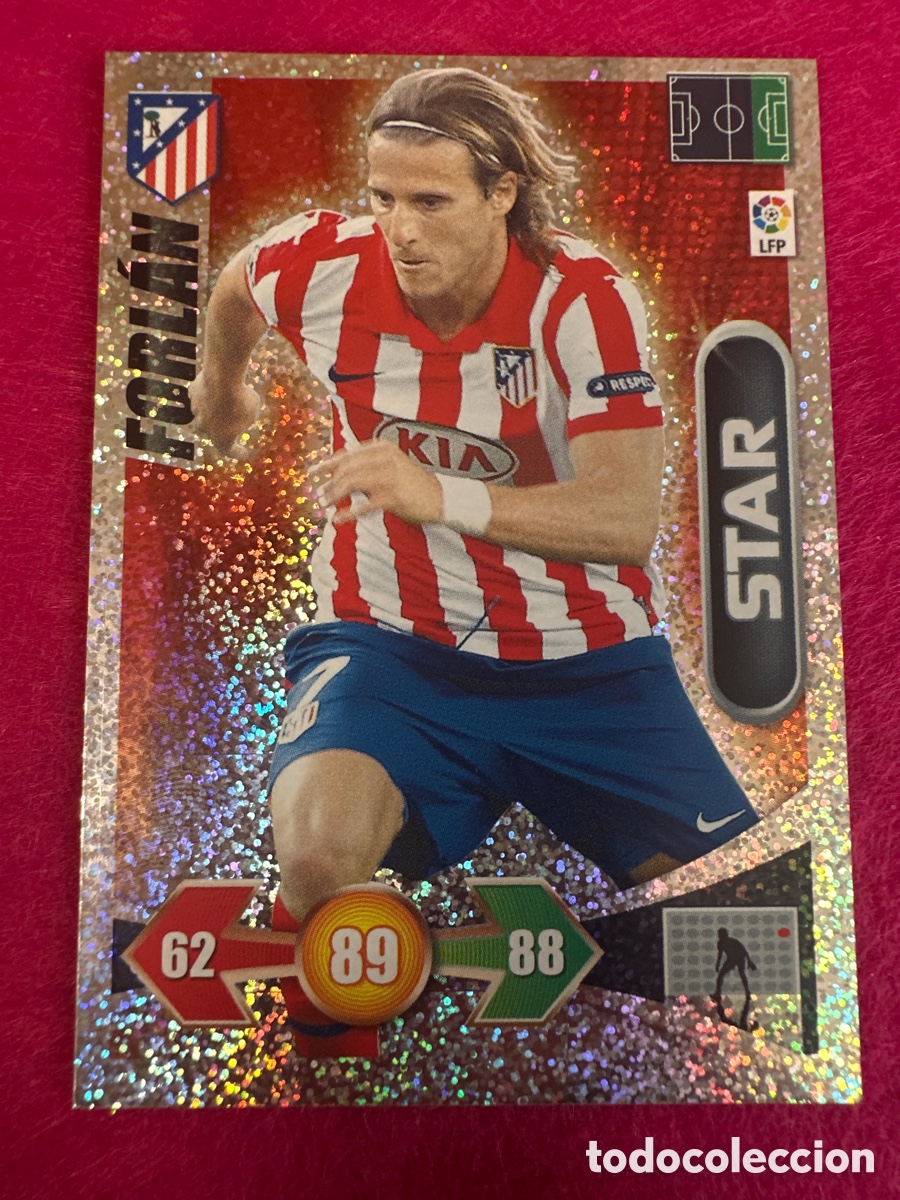 Cromos de F&uacute;tbol: FORL&Aacute;N (AT.MADRID) STAR-BRILLANTINA GRUESA-ADRENALYN LIGA 2009-2010 09 10 PANINI TRADING CARD