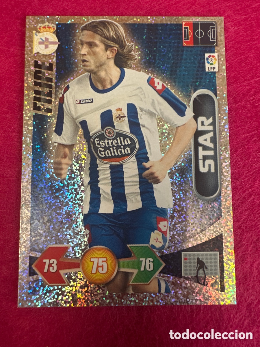 Football Stickers: FILIPE(DEPORTIVO CORU&Ntilde;A)STAR-BRILLANTINA GRUESA-ADRENALYN LIGA 2009-2010 09 10 PANINI TRADING CARD
