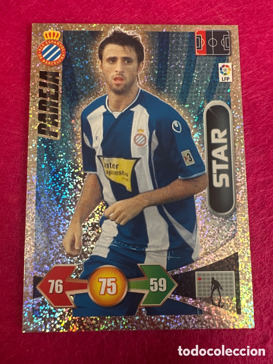 Football Stickers: PAREJA (ESPANYOL)STAR-BRILLANTINA GRUESA-ADRENALYN LIGA 2009-2010 09 10 PANINI TRADING CARD