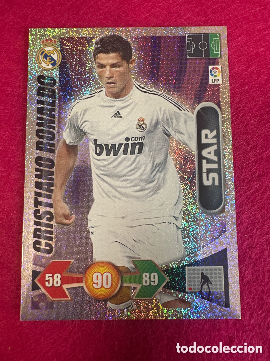 Football Stickers: CRISTIANO RONALDO(R.MADRID)STAR-BRILLANTINA GRUESA-ADRENALYN LIGA 2009-2010 09 10ANINI TRADING CARD