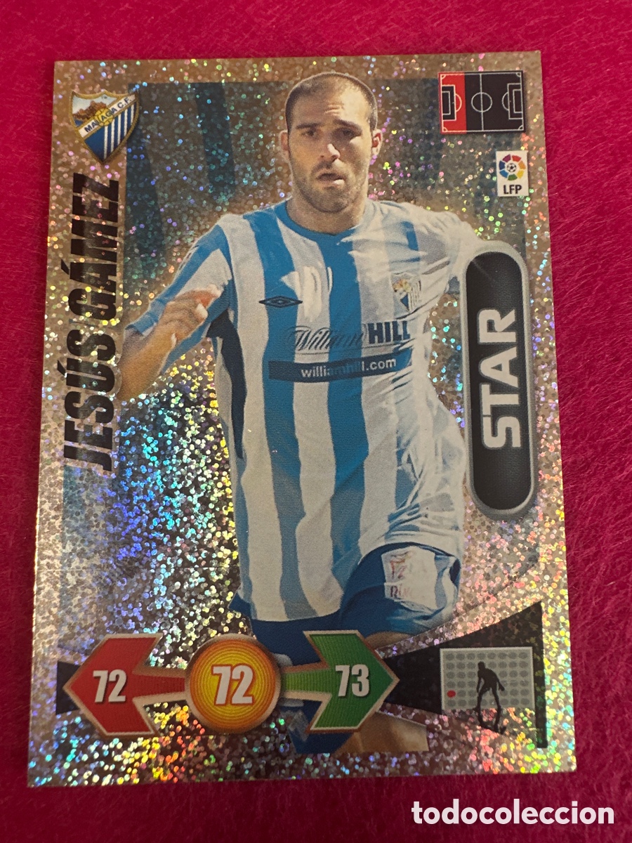 Cromos de Futebol: JES&Uacute;S G&Aacute;MEZ(M&Aacute;LAGA) STAR-BRILLANTINA GRUESA-ADRENALYN LIGA 2009-2010 09 10 PANINI TRADING CARD