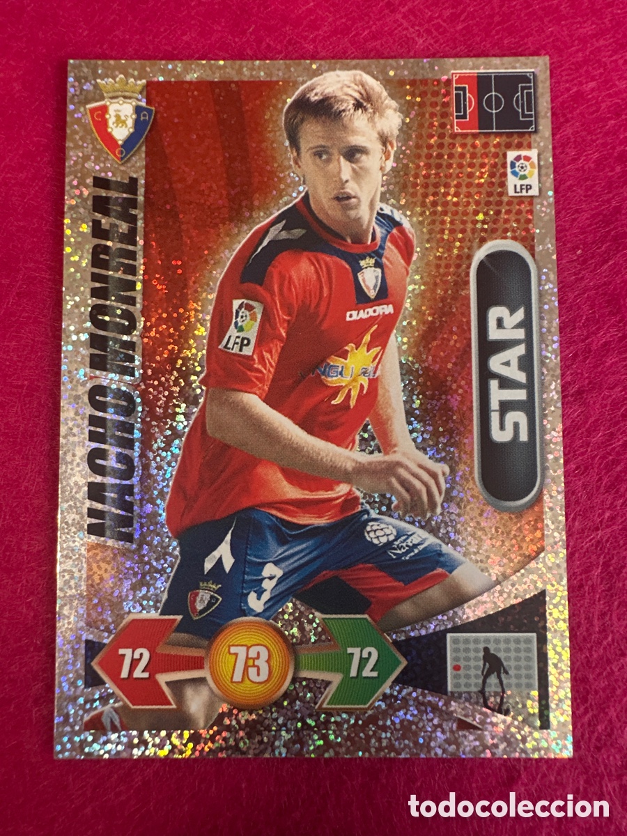 Cromos de Futebol: NACHO MONREAL(OSASUNA) STAR-BRILLANTINA GRUESA-ADRENALYN LIGA 2009-2010 09 10 PANINI TRADING CARD