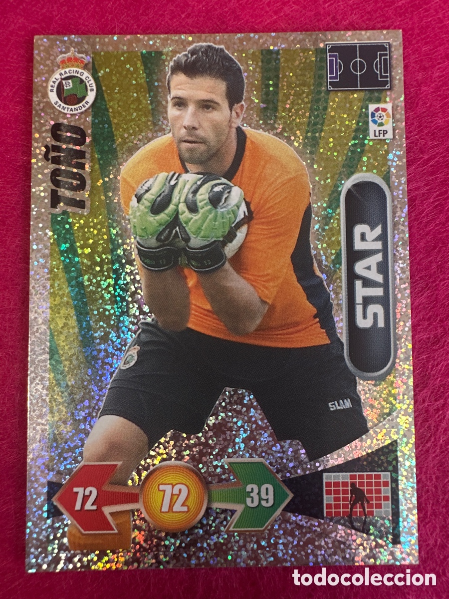 Cromos de Futebol: TO&Ntilde;O (RACING SANTANDER) STAR-BRILLANTINA GRUESA-ADRENALYN LIGA 2009-2010 09 10 PANINI TRADING CARD