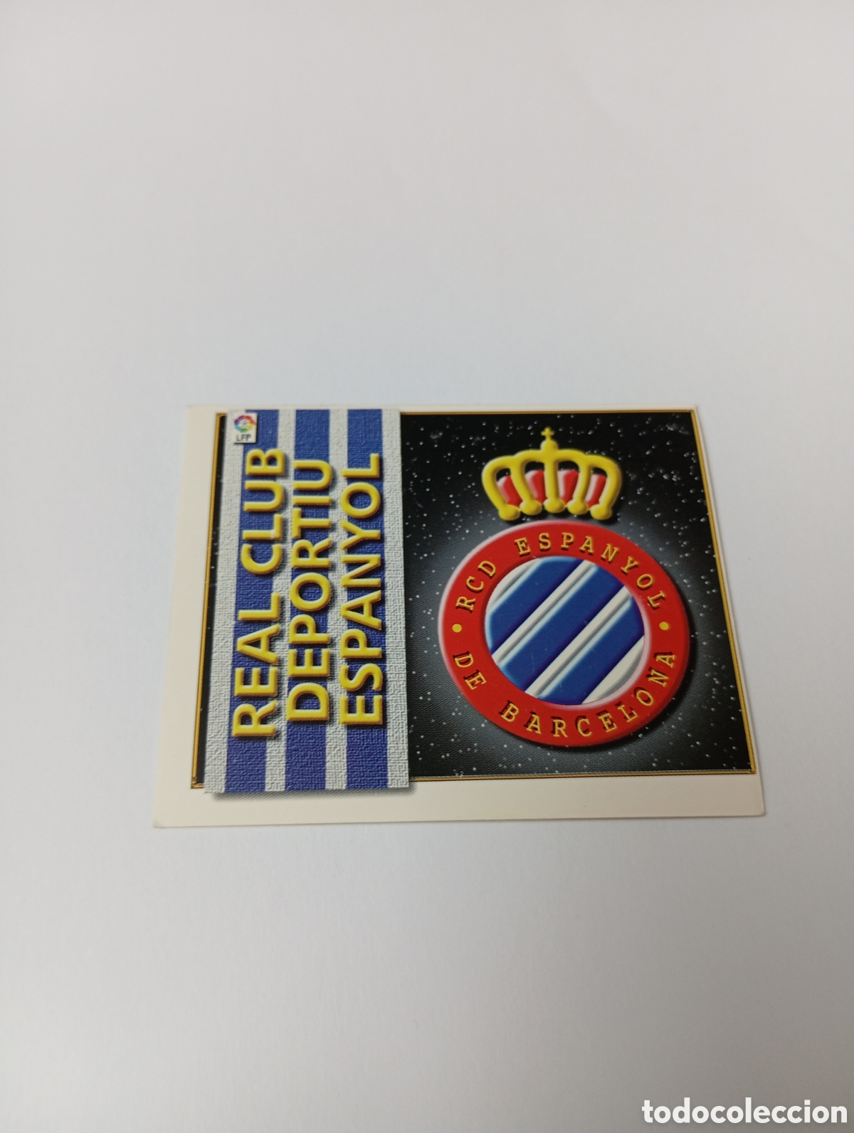 Cromos de F&uacute;tbol: ESCUDO Espanyol Espa&ntilde;ol Liga Este 1998 1999 NUEVO SIN PEGAR 98 99