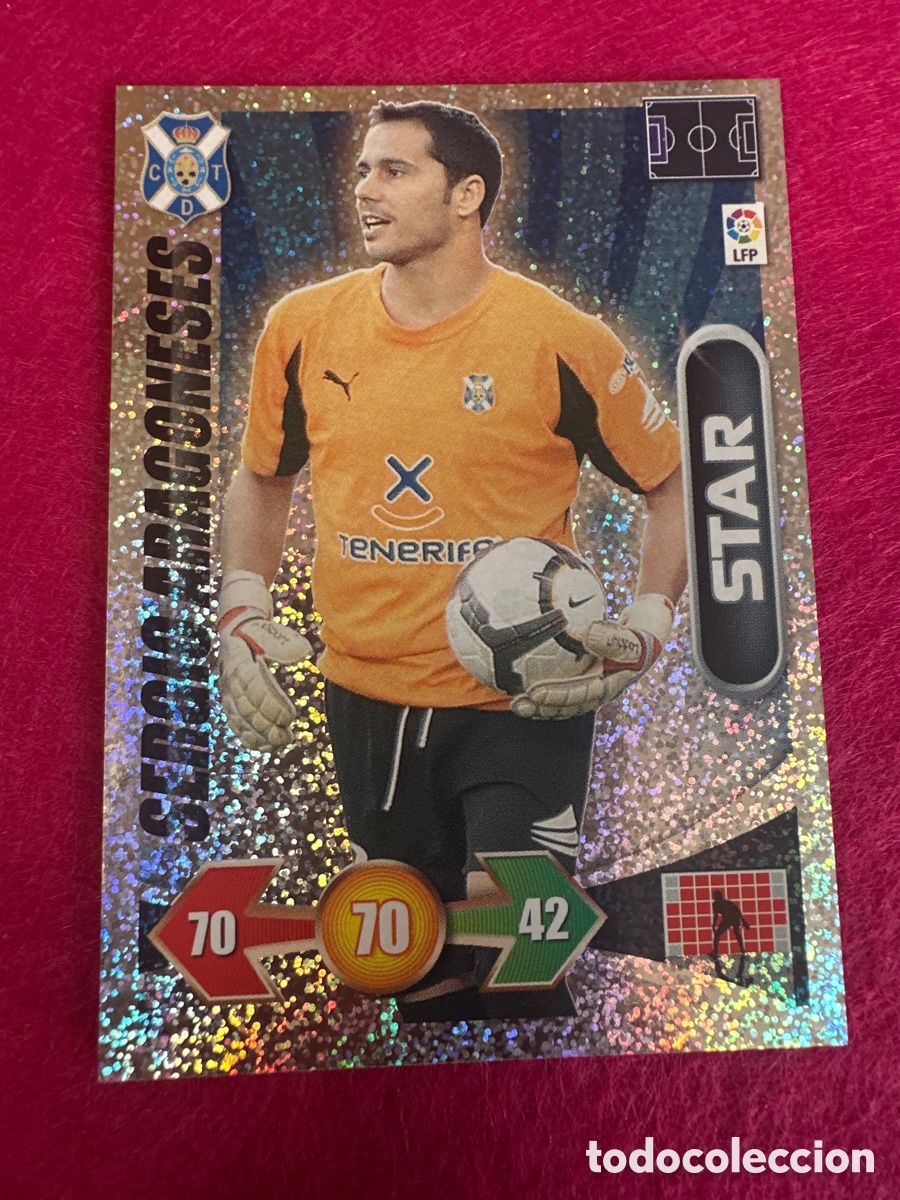 Cromos de F&uacute;tbol: SERGIO ARAGONESES(TENERIFE) STAR-BRILLANTINA GRUESA-ADRENALYN LIGA 2009-2010 PANINI TRADING CARD