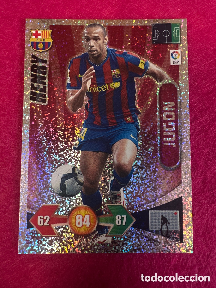 Football Stickers: HENRY (F.C.BARCELONA) JUGON -BRILLANTINA GRUESA-ADRENALYN LIGA 2009-2010 09 10 PANINI