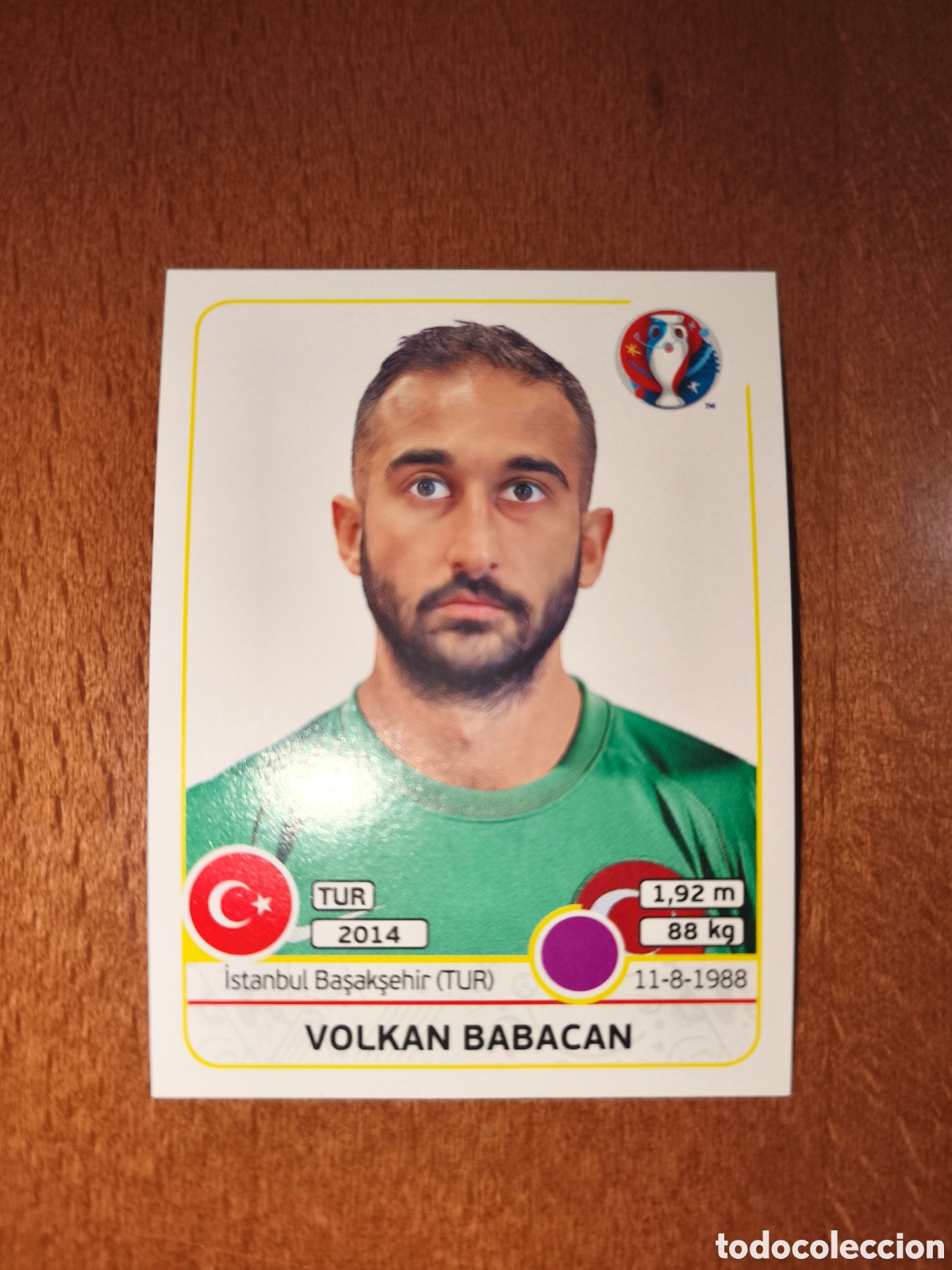 Football Stickers: Volkan Babacan n&deg;405 UEFA Euro 2016 Turqu&iacute;a