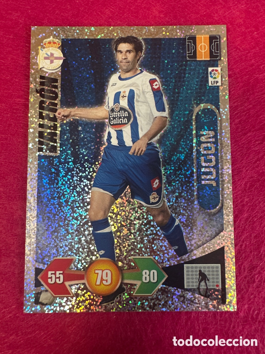 Football Stickers: VALERON (DEPORTIVO CORU&Ntilde;A) JUGON -BRILLANTINA GRUESA-ADRENALYN LIGA 2009-2010 09 10 PANINI