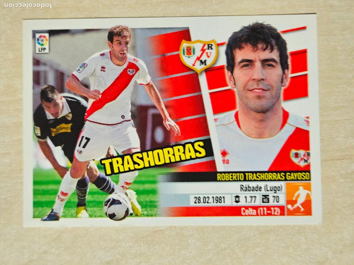 Cartes &agrave; collectionner de Football: CROMO N&ordm; 11 TRASHORRAS - ESTE 2013 14 - 13 14 - CROMO SIN PEGAR - RAYO VALLECANO