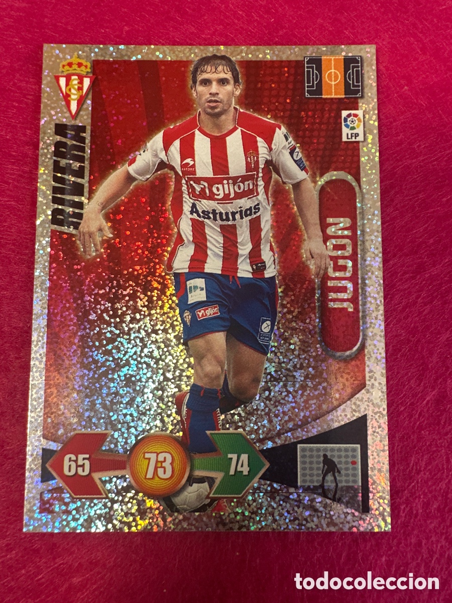 Cartes &agrave; collectionner de Football: RIVERA (SPORTING GIJON) JUGON -BRILLANTINA GRUESA-ADRENALYN LIGA 2009-2010 09 10 PANINI
