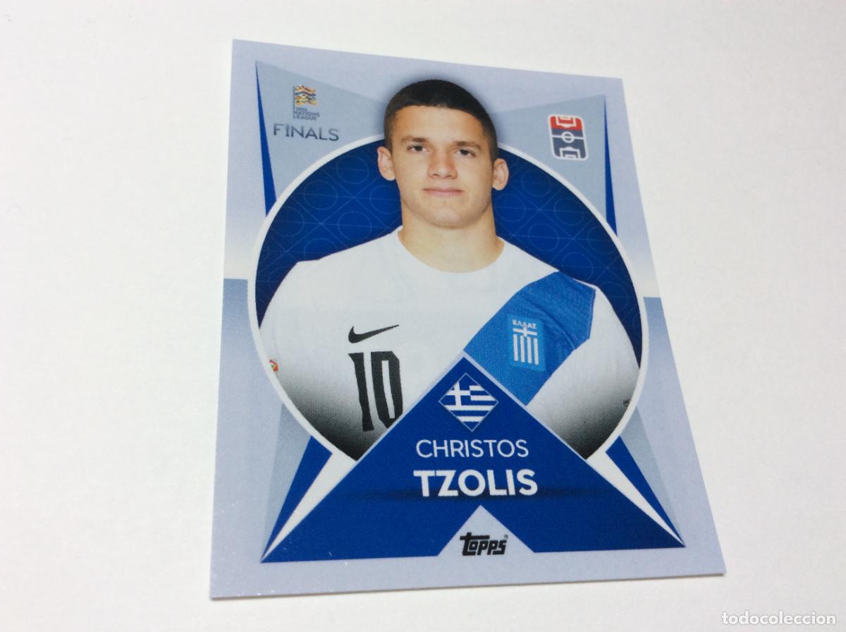 Cartes &agrave; collectionner de Football: 91 Christos Tzolis Cromo Sticker The Road to UEFA Nations League Finals 2022 2023 22 23 Topps
