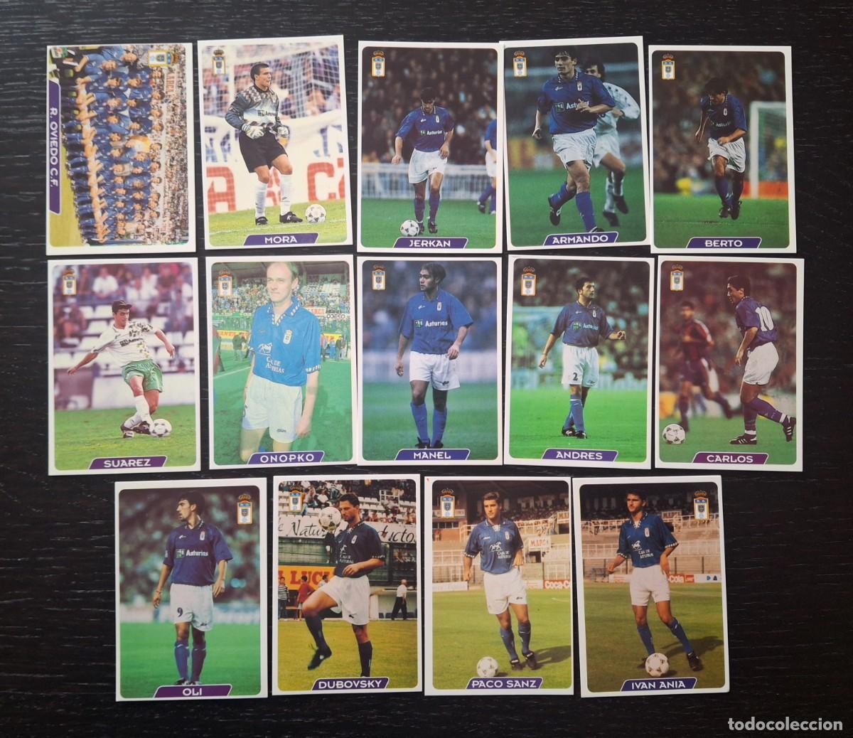 Cartes &agrave; collectionner de Football: LIGA FUTBOL 95 96 - MUNDICROMO MC - 14 FICHAS REAL OVIEDO C.F. - MORA BERTO SUAREZ MANEL ONOPKO OLI