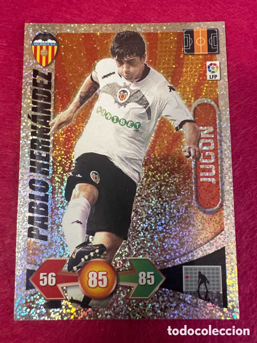 Cartes &agrave; collectionner de Football: PABLO HERN&Aacute;NDEZ (VALENCIA) JUGON -BRILLANTINA GRUESA-ADRENALYN LIGA 2009-2010 09 10 PANINI