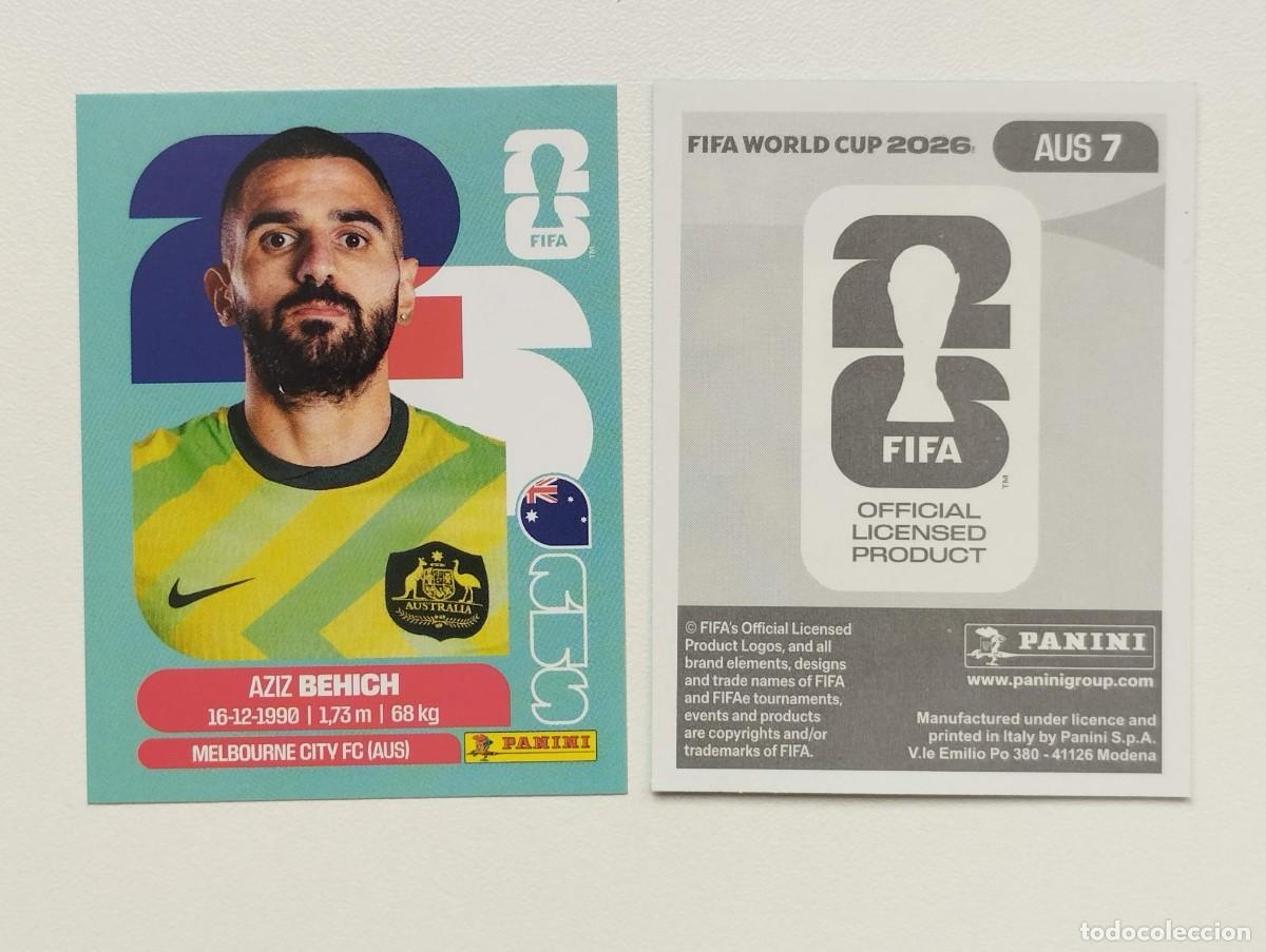 Cromos de Futebol: CROMO STICKER WORLD CUP 2026 MUNDIAL 26 PANINI AUSTRALIA AUS7 AUS 7 AZIZ BEHICH