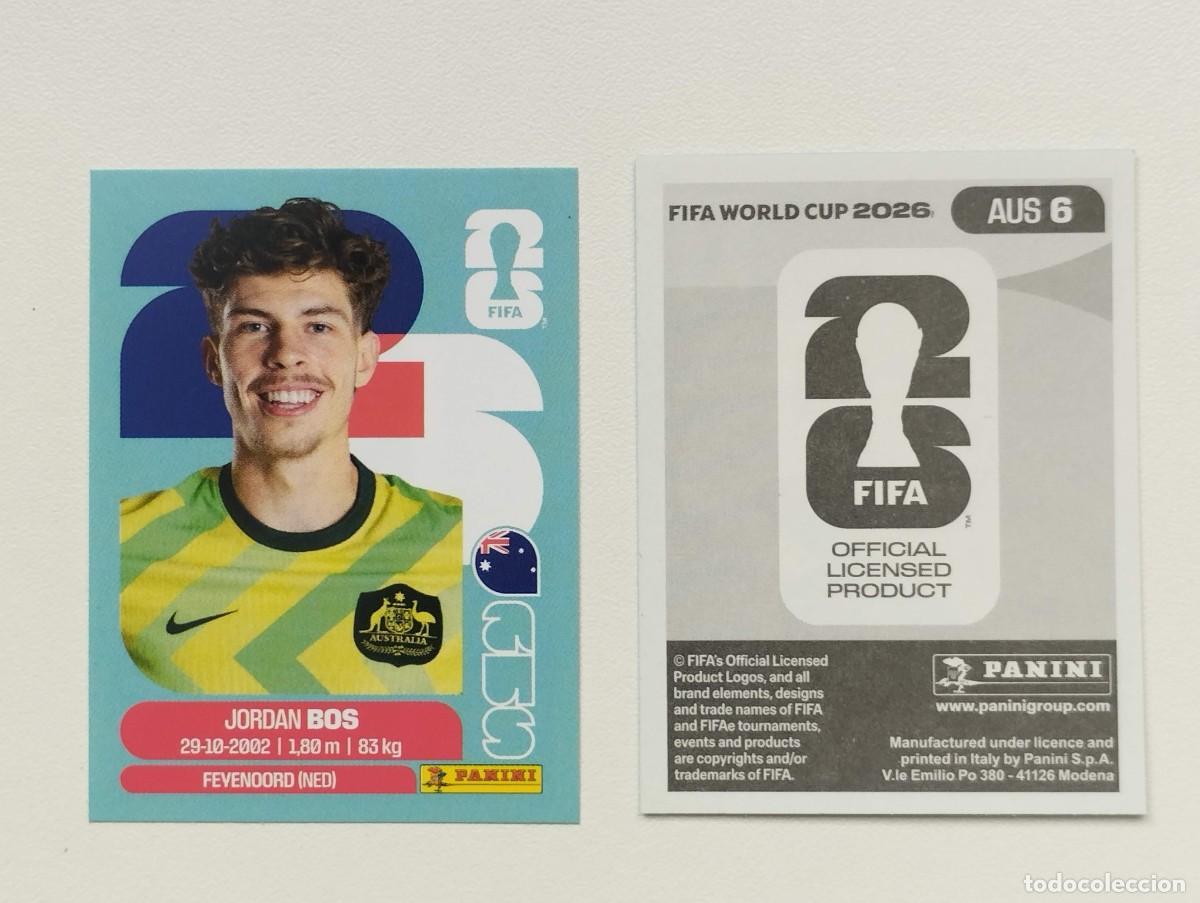 Cromos de Futebol: CROMO STICKER WORLD CUP 2026 MUNDIAL 26 PANINI AUSTRALIA AUS6 AUS 6 JORDAN BOS
