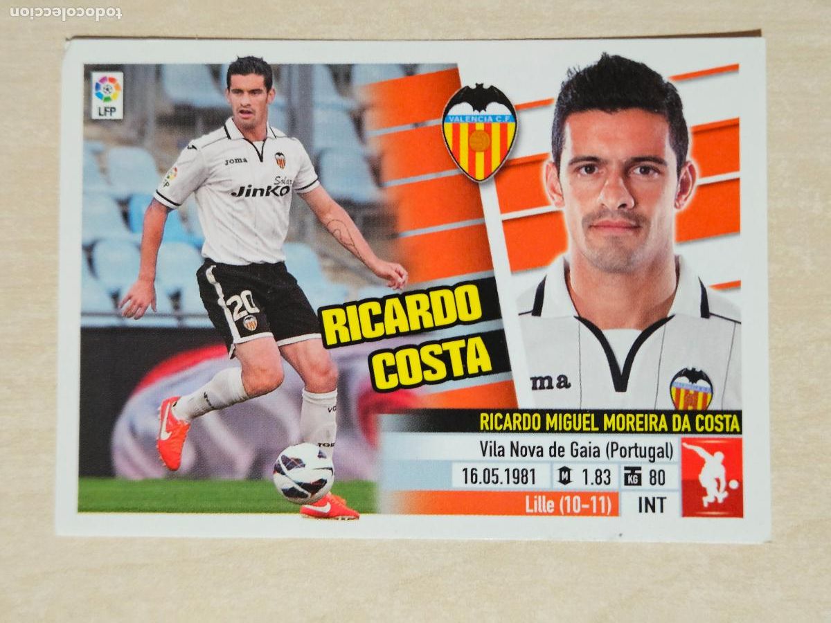 Cromos de Futebol: CROMO N&ordm; 5 RICARDO COSTA - ESTE 2013 14 - 13 14 - CROMO SIN PEGAR - VALENCIA