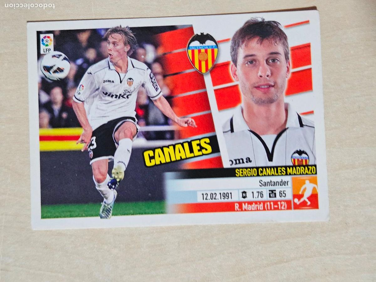 Cromos de F&uacute;tbol: CROMO N&ordm; 10 CANALES - ESTE 2013 14 - 13 14 - CROMO SIN PEGAR - VALENCIA