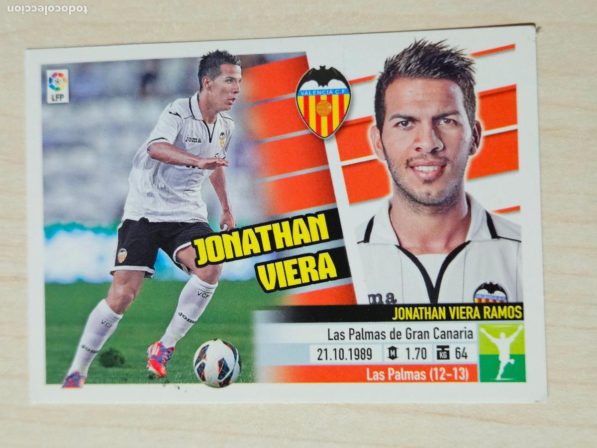 Cromos de F&uacute;tbol: CROMO N&ordm; 11B JONATHAN VIERA - ESTE 2013 14 - 13 14 - CROMO SIN PEGAR - VALENCIA