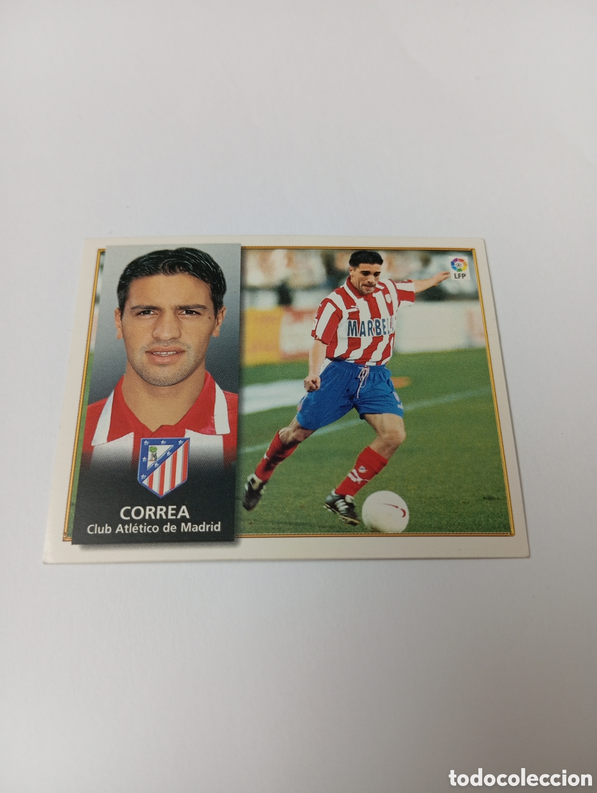 Fu&szlig;ball-Sticker: CORREA COLOCA Atl&eacute;tico de Madrid Liga Este 1998 1999 NUEVO SIN PEGAR 98 99