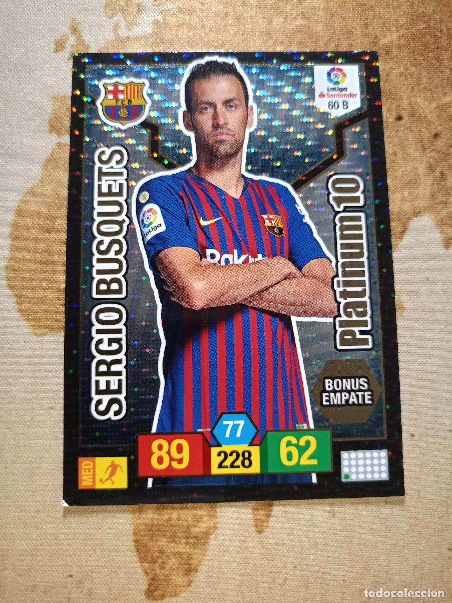 Fu&szlig;ball-Sticker: # Barcelona 60 B PLATINUM 10 SERGIO BUSQUETS Adrenalyn 2018-19