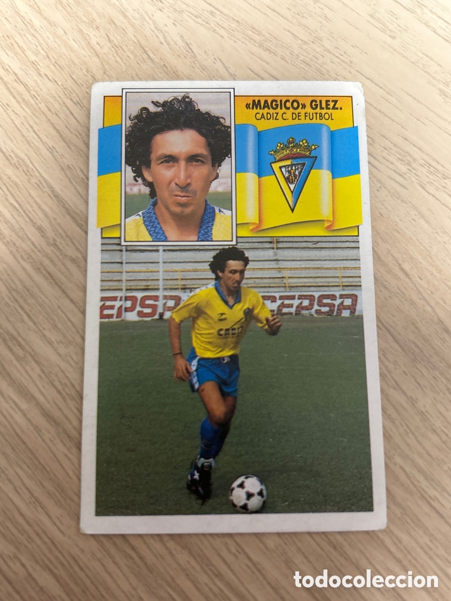Fu&szlig;ball-Sticker: M&Aacute;GICO GONZ&Aacute;LEZ C&Aacute;DIZ LIGA ESTE 1990 1991 90 91 NUNCA PEGADO SIN PEGAR