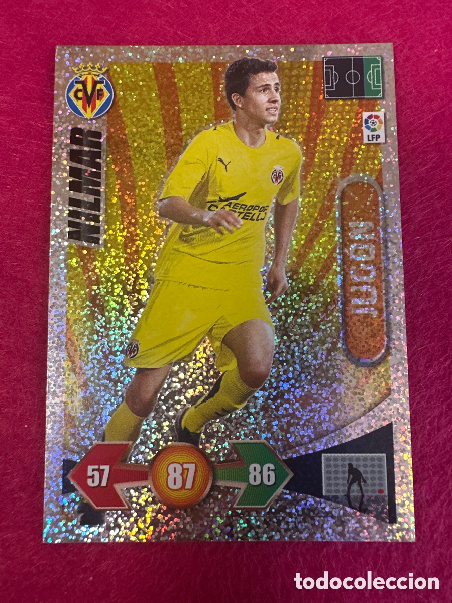 Fu&szlig;ball-Sticker: NILMAR (VILLARREAL) JUGON -BRILLANTINA GRUESA-ADRENALYN LIGA 2009-2010 09 10 PANINI