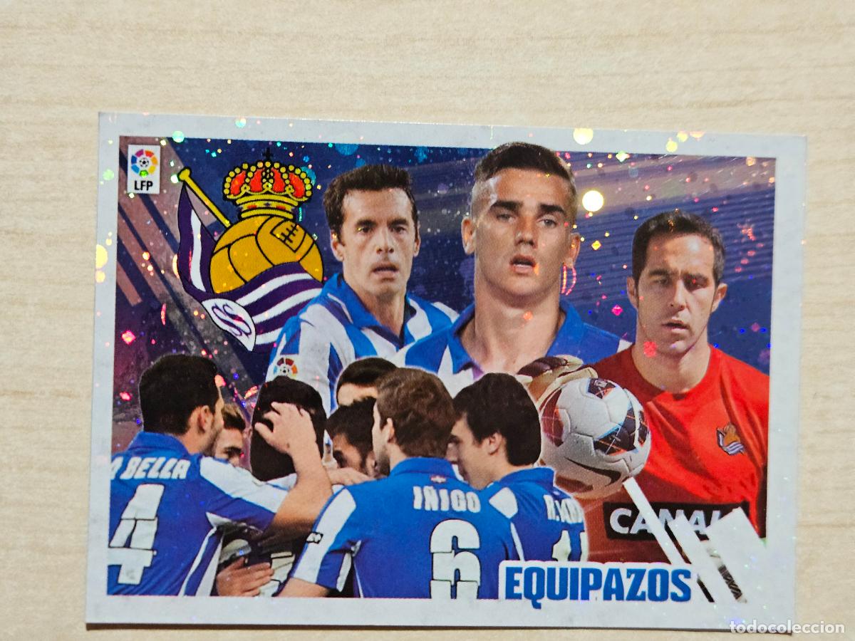 Figurine di Calcio: CROMO N&ordm; 16 REAL SOCIEDAD - EDICIONES ESTE 2013 14 - CROMO SIN PEGAR - EQUIPAZOS