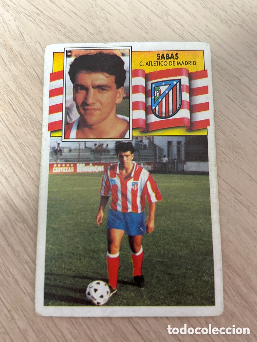 Cromos de f&uacute;tbol: SABAS FICHAJE 7 ATLETICO MADRID LIGA ESTE 1990 1991 90 91 NUNCA PEGADO SIN PEGAR