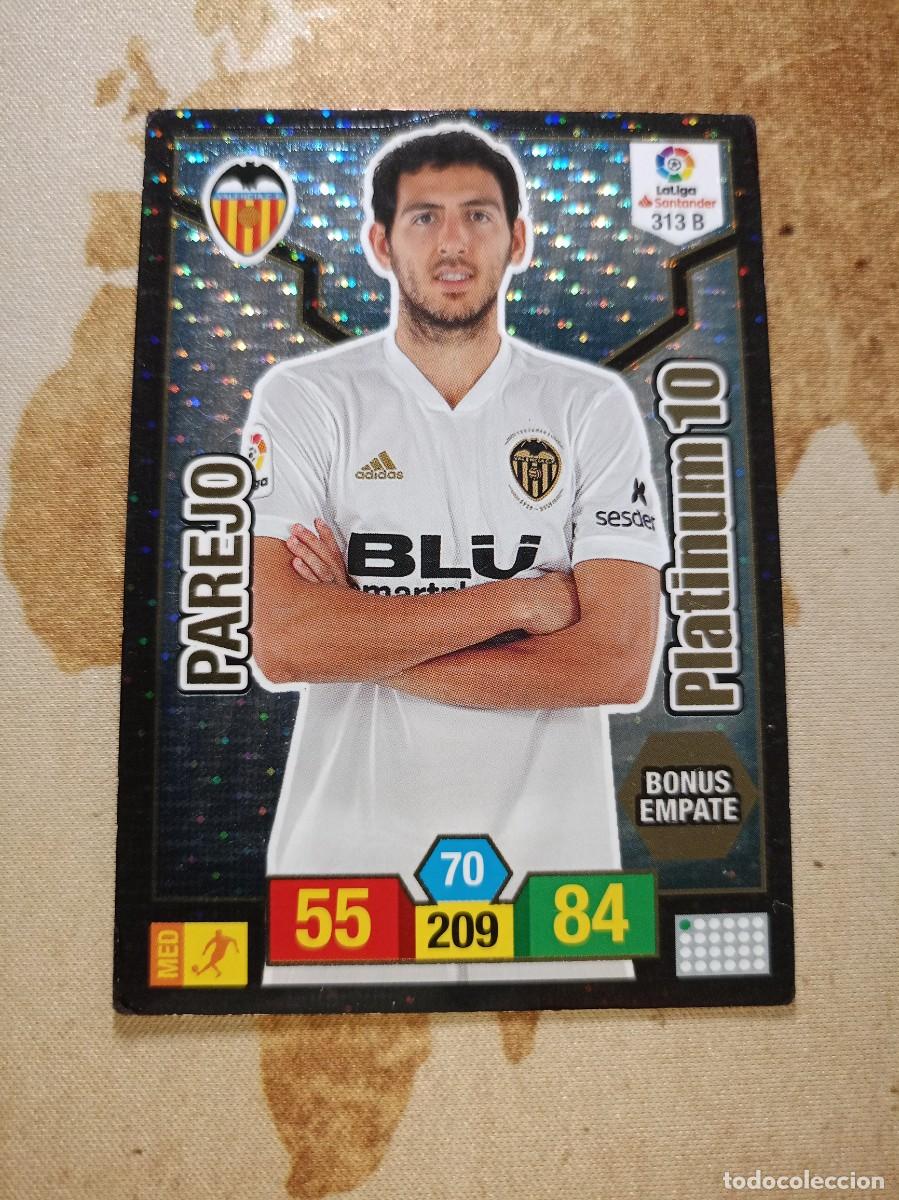 Fu&szlig;ball-Sticker: # Valencia 313 B PLATINUM 10 PAREJO Adrenalyn 2018-19