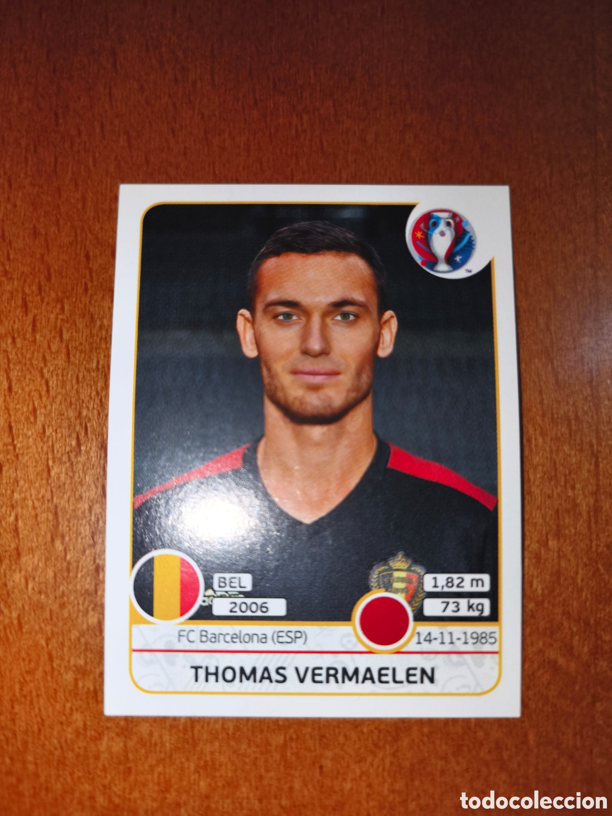 Cromos de F&uacute;tbol: Thomas Vermaelen n&deg;468 UEFA Euro 2016 B&eacute;lgica