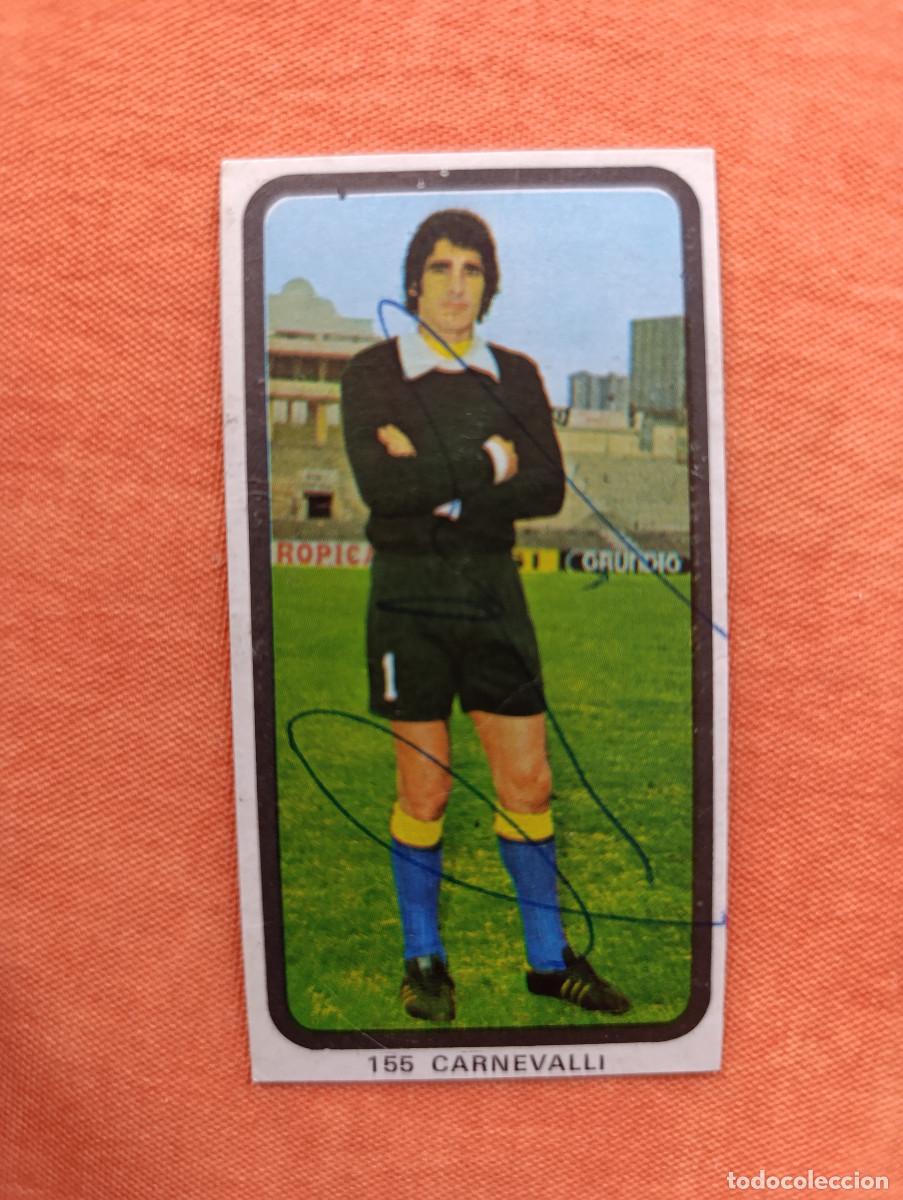 Football Stickers: CARNEVALLI N&ordm; 155, RUIZ ROMERO 1974 1975 (74-75). CROMO ORIGINAL FIRMADO. UNICO EN TODOCOLECCION.