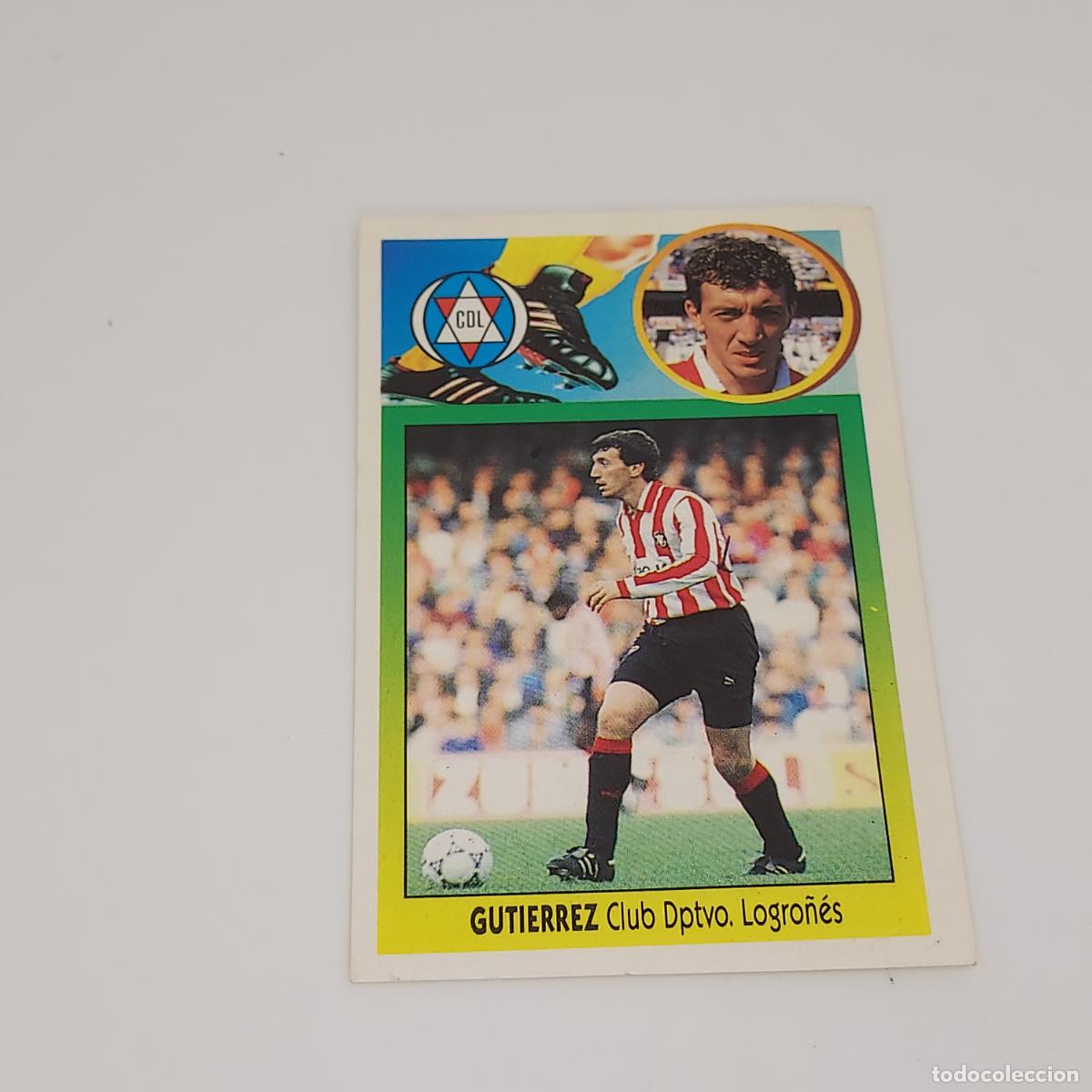 Football Stickers: CROMO GUTIERREZ LOGRO&Ntilde;ES 1993 1994 93 94 EDICIONES ESTE ADHESIVO SIN PEGAR