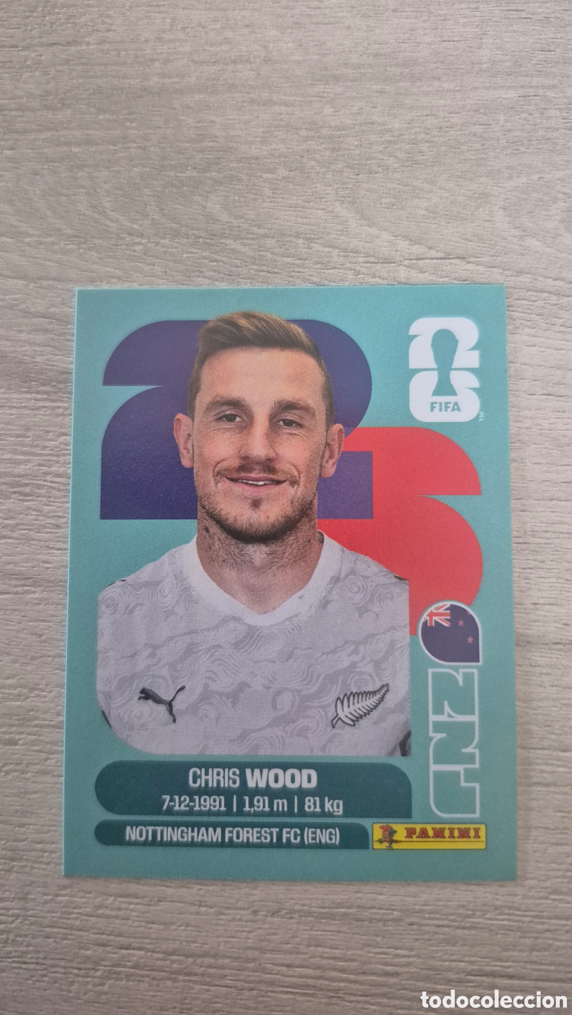 Cromos de F&uacute;tbol: NZL17 Wood FIFA World Cup 2026